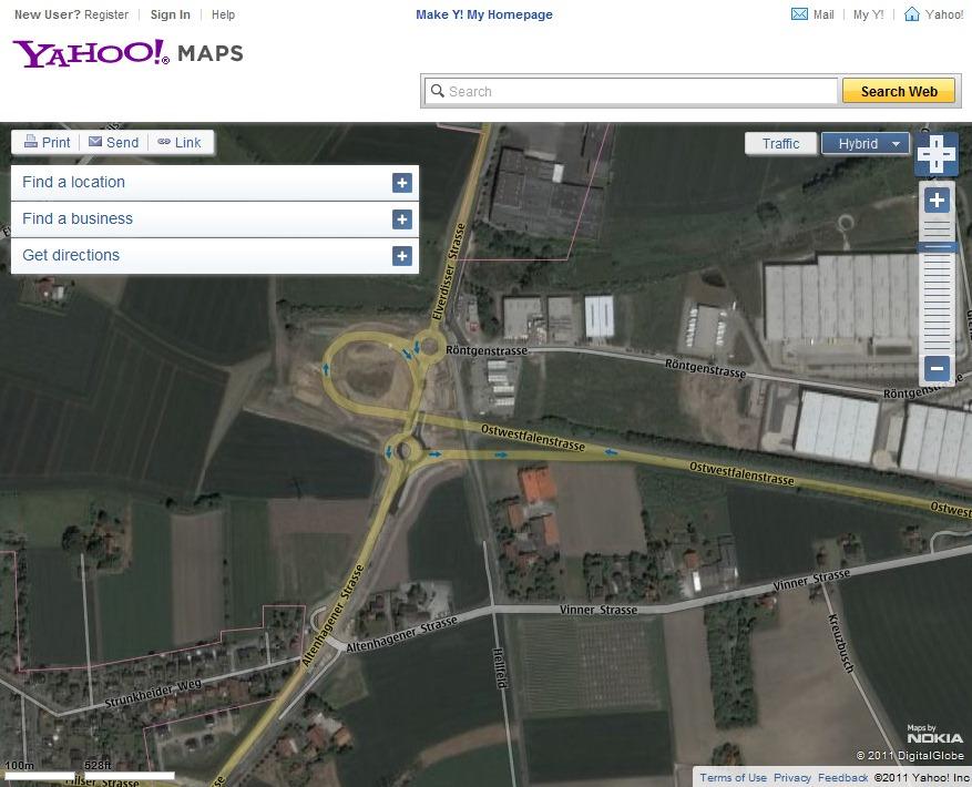 Bielefeld in Yahoo Maps