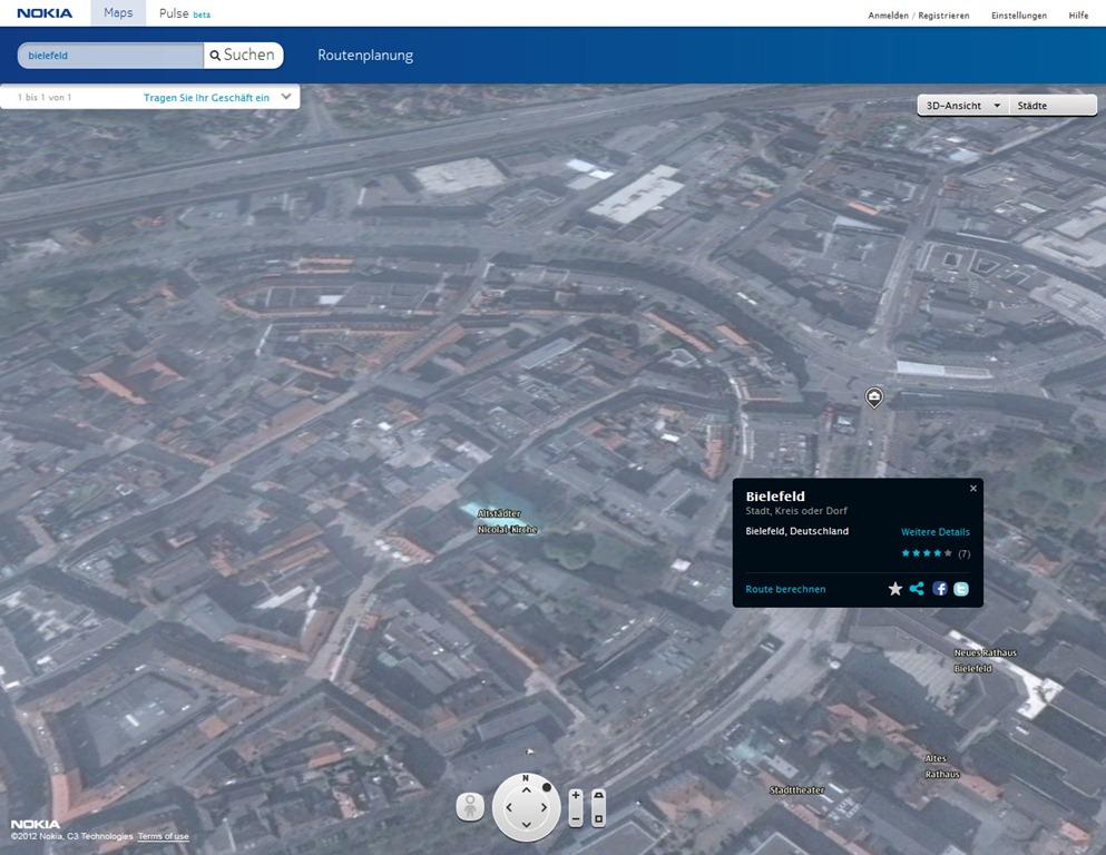 Nokia Maps 3D Bielefeld